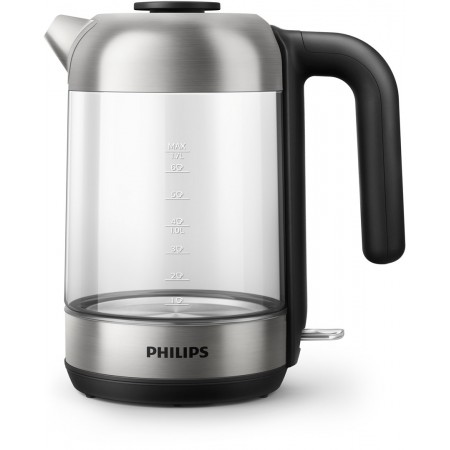 Philips 5000 series HD9339/80 electric kettle 1.7 L 2200 W Black, Stainless steel, Transparent