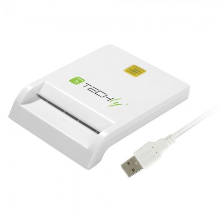 Techly Compact Smart Card Reader Writer USB2.0 White I-CARD CAM-USB2TY leitor de smart card Interior USB Branco