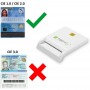 Techly Compact Smart Card Reader Writer USB2.0 White I-CARD CAM-USB2TY leitor de smart card Interior USB Branco