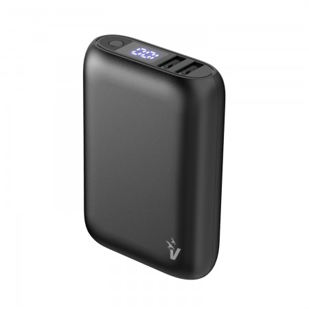 Powerbank VPB-WP10BK com ecrã LCD 10000 mAh USB e Type C QuickCharge 3.0 Nero