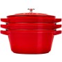Staub La Cocotte Round Cast iron Casserole baking dish -- SET OF 3 PIECES