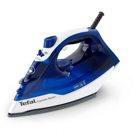 Tefal FV2838 Ferro a seco e a vapor Base para ferro cerilium 2400 W Azul, Branco