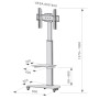 Techly Supporto a Pavimento con Mensola Trolley TV LCD LED Plasma 37-70" Silver