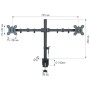 Techly Supporto da Scrivania per 2 Monitor 13-27" Affiancati con Morsetto