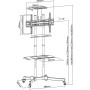 Techly Trolley da Pavimento con Mensola per TV LCD LED Plasma 37-70"