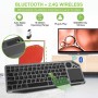 Techly ICTB9801TB teclado Universal RF Wireless + Bluetooth QWERTY Inglês (Estados Unidos) Preto