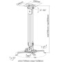 Techly Supporto a Soffitto per Proiettori Estensione 545-900 mm Silver (ICA-PM 18M)
