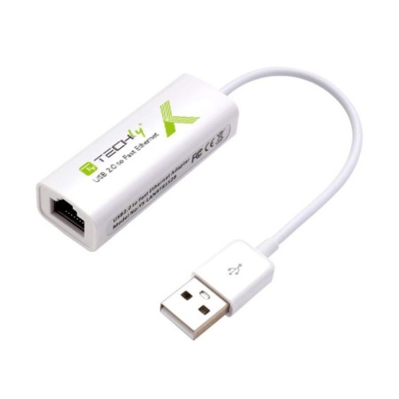 Techly Convertitore da USB2.0 a Fast Ethernet 10 100 Mbps