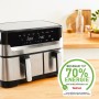 Tefal Dual Easy Fry & Grill EY905D Duplo 8,3 l Independente 2700 W Fritadeira a ar quente Aço inoxidável