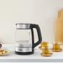 Tefal Glass Kettle KI605830 bollitore elettrico 1,7 L 2200 W Nero, Argento, Trasparente