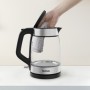 Tefal Glass Kettle KI605830 bollitore elettrico 1,7 L 2200 W Nero, Argento, Trasparente