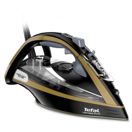 Tefal FV9865E0 ferro de engomar Ferro a seco e a vapor Base Autoclean Durilium 3000 W Preto, Dourado