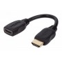 Manhattan HDMI with Ethernet Extension Cable, 4K@60Hz (Premium High Speed), Male to Female, Cable 20cm, Black, Ultra HD 4k x 2k