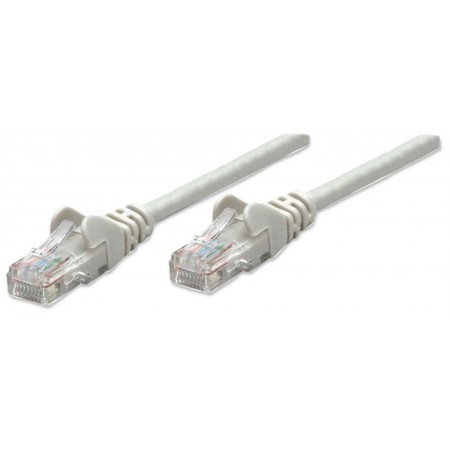 Intellinet Network Patch Cable, Cat5e, 3m, Grey, CCA, U/UTP, PVC, RJ45, Gold Plated Contacts, Snagless, Booted, Lifetime Warran