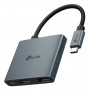 TP-Link UH3020C hub de interface USB Type-C 5000 Mbit s Cinzento