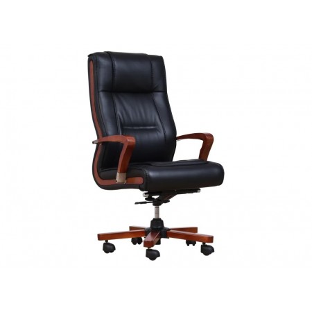 AMBASSADOR leather armchair black