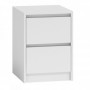 Topeshop K2 BIEL nightstand/bedside table 2 drawer(s) White