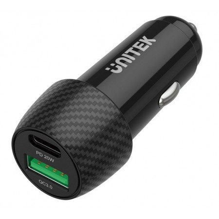 Unitek P1400A Car charger 38W USB-A USB-C QC 3.0