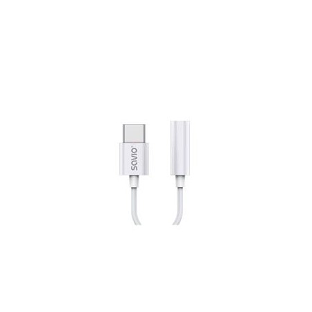 USB Type 3.1 C (M) – Jack 3.5mm (F) Audio adapter White SAVIO AK-51