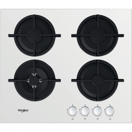 Whirlpool AKT 625 WH Preto, Branco Embutido 60 cm Gás 4 zona(s)