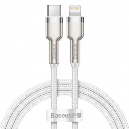 USB-C cable to Lightning Baseus Cafule, White, Power Delivery, 20W, 1m (white)