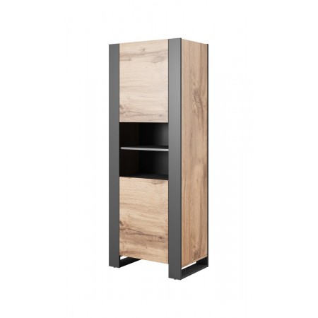 WOOD bookcase 65x40x170,5 oak wotan + anthracite