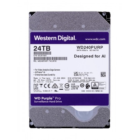 Western Digital Purple Pro WD240PURP internal hard drive 24 TB 7200 RPM 512 MB 3.5" Serial ATA III