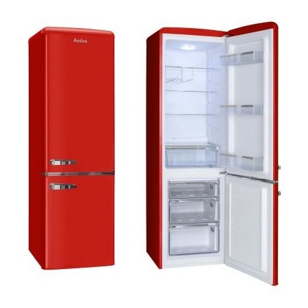 Amica KGCR 387100 R fridge-freezer Freestanding 244 L Red