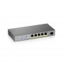 Zyxel GS1350-6HP-EU0101F switch de rede Gerido L2 Gigabit Ethernet (10 100 1000) Power over Ethernet (PoE) Cinzento