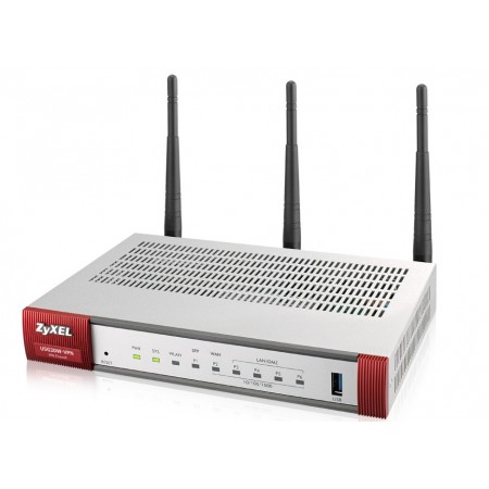 Zyxel USG20W-VPN-EU0101F router sem fios Gigabit Ethernet Dual-band (2,4 GHz   5 GHz) Cinzento, Vermelho