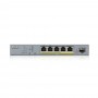 Zyxel GS1350-6HP-EU0101F switch de rede Gerido L2 Gigabit Ethernet (10 100 1000) Power over Ethernet (PoE) Cinzento