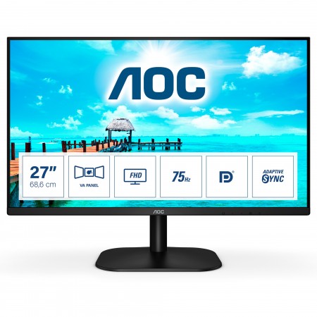 AOC B2 27B2QAM LED display 68,6 cm (27") 1920 x 1080 pixels Full HD Preto