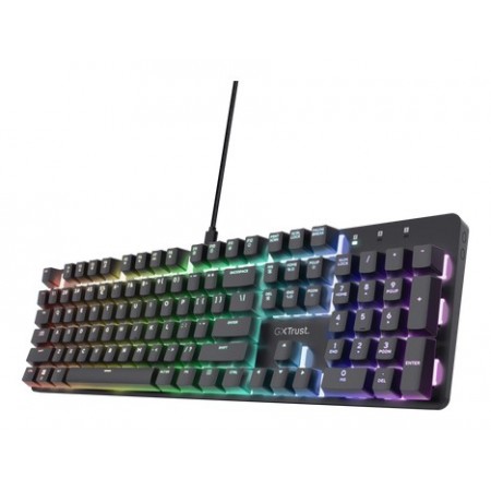 Trust GXT 871 Zora teclado Jogos USB QWERTY Inglês (Estados Unidos) Preto