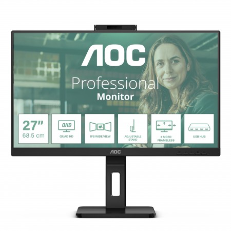 AOC Q27P3QW monitor de ecrã 68,6 cm (27") 2560 x 1440 pixels Quad HD Preto