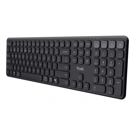 Trust Vaiya teclado Universal USB + RF Wireless + Bluetooth Inglês (Estados Unidos) Preto