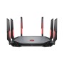 MSI RADIX AXE6600 WIFI 6E TRI-BAND router wireless Gigabit Ethernet Dual-band (2.4 GHz 5 GHz) Nero, Rosso