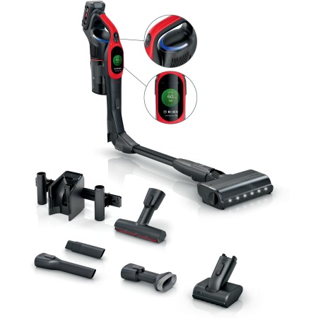 Bosch BCS1041PET vassoura elétrica & aspirador vertical Bateria Seco HEPA Sem bolsa 0,4 l 23,5 W Preto, Vermelho 4 Ah