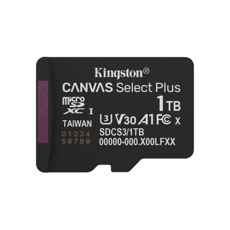 Kingston Technology 1TB micSDXC Canvas Select Plus Gen3 150R A1 (Adattatore SD non incluso)