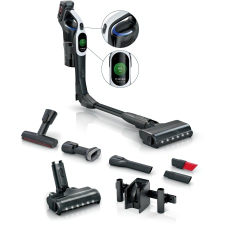 Bosch BCS1041WAC vassoura elétrica & aspirador vertical Bateria Seco HEPA Sem bolsa 0,4 l 23,5 W Preto, Branco 4 Ah