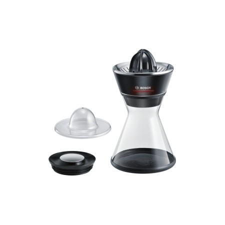 Bosch MCP72GPB espremedor de citrinos Plástico, Aço inoxidável Preto, Transparente