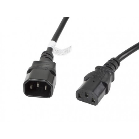 Lanberg CA-C13E-11CC-0030-BK power cable Black 3 m C13 coupler C14 coupler