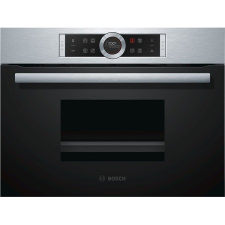 Bosch Serie 8 CDG634AS0 forno a vapor Pequeno Preto, Aço inoxidável Botões, Toque