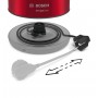 Bosch TWK3P424 chaleira elétrica 1,7 l 2400 W Cinzento, Vermelho