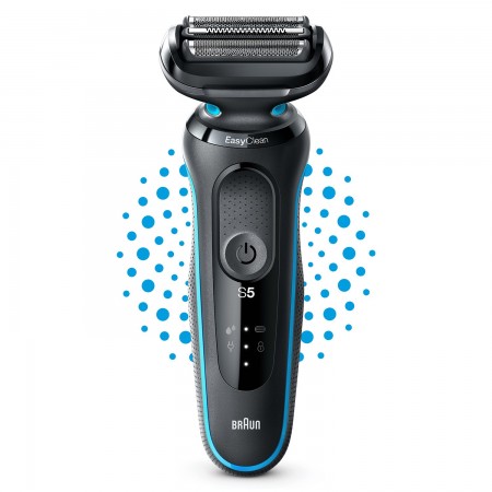 Braun Series 5 51-M1000s Máquina de barbear com lâminas que se adaptam ao contorno do rosto Preto, Azul