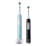 Oral-B Pro 1 PRO1CRSDUO escova de dentes elétrica Adulto Escova de dentes rotativa oscilante Preto, Turquesa, Branco