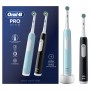 Oral-B Pro 1 PRO1CRSDUO escova de dentes elétrica Adulto Escova de dentes rotativa oscilante Preto, Turquesa, Branco