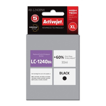 Activejet AB-1240BNX ink for Brother printer- Brother LC1220Bk/LC1240Bk replacement- Supreme- 30 ml- black