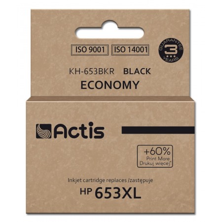 Actis KH-653BKR Ink Cartridge (replacement for HP 653XL 3YM75AE- Premium- 20ml- 575 pages- black)