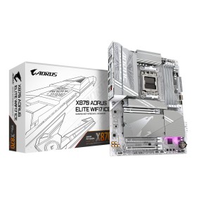 GIGABYTE X870 AORUS ELITE WIFI7 ICE Motherboard - Supports AMD Ryzen 9000 CPUs, 16+2+2 Phases Digital VRM, up to 8200MHz DDR5 ( GIGABYTE X870 AORUS ELITE WIFI7 ICE AMD X870 Ranhura AM5 ATX