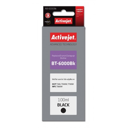 Activejet AB-6000Bk Ink Bottle (Replacement for Brother BT-6000BK- Supreme- 100 ml- black)